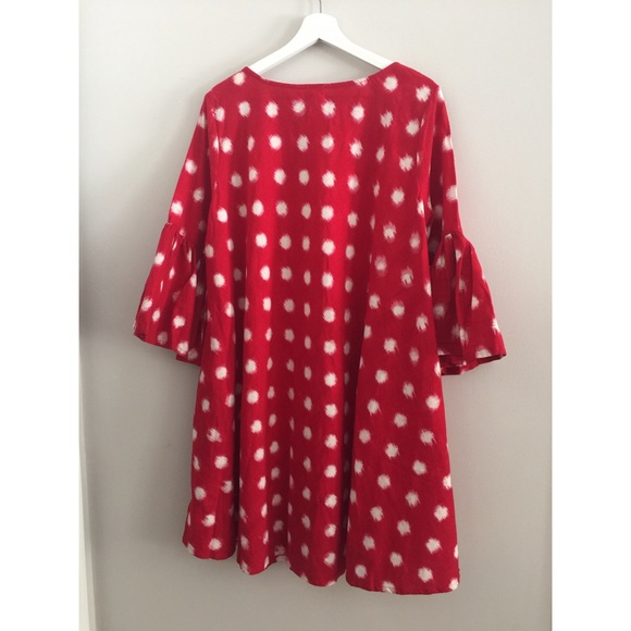 Anthropologie Spotted Bell-Sleeve Swing Dress - Picture 5 of 6